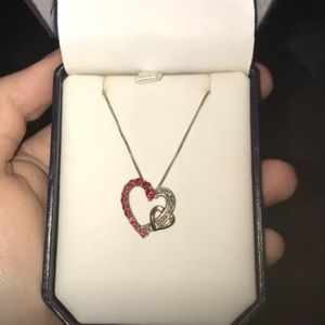 Heart Shaped Ruby Necklace